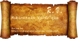 Rubinstein Valéria névjegykártya